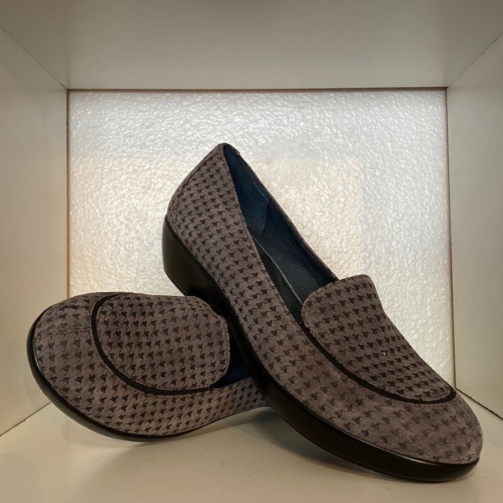 Dansko Houndstooth Loafers Womens Comfort Wedge Slip On Work Casual Shoes Preppy